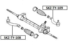 NTY Axiální Kloub Příčné Táhlo Řízení Toyota RAV-4 05- Lexus HS250H 09- Scion TC 10- pravá strana (45046-49195)