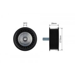 NTY Drive Belt Idler Pulley Audi A8 VW Passat Phaeton Touareg 6.0 W12 01 (464-99)