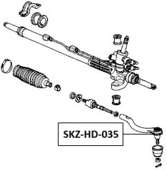 NTY Axiální Kloub Příčné Táhlo Řízení Honda Accord Cl/cn/cm 02-08 levá strana (53560-SDA-A01)