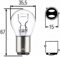 NTY (Balení 10 KS.) Žárovka P21/4W P21/4W 12V 21/4W/BASE Type BAZ15D/SPRZEDAJEMY Tylko PO 10SZT. (EZ-P21/4W12V21/4W)