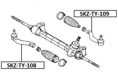 NTY Axiální Kloub Příčné Táhlo Řízení Toyota RAV-4 05- Lexus HS250H 09- Scion TC 10- levá strana (45047-49135)